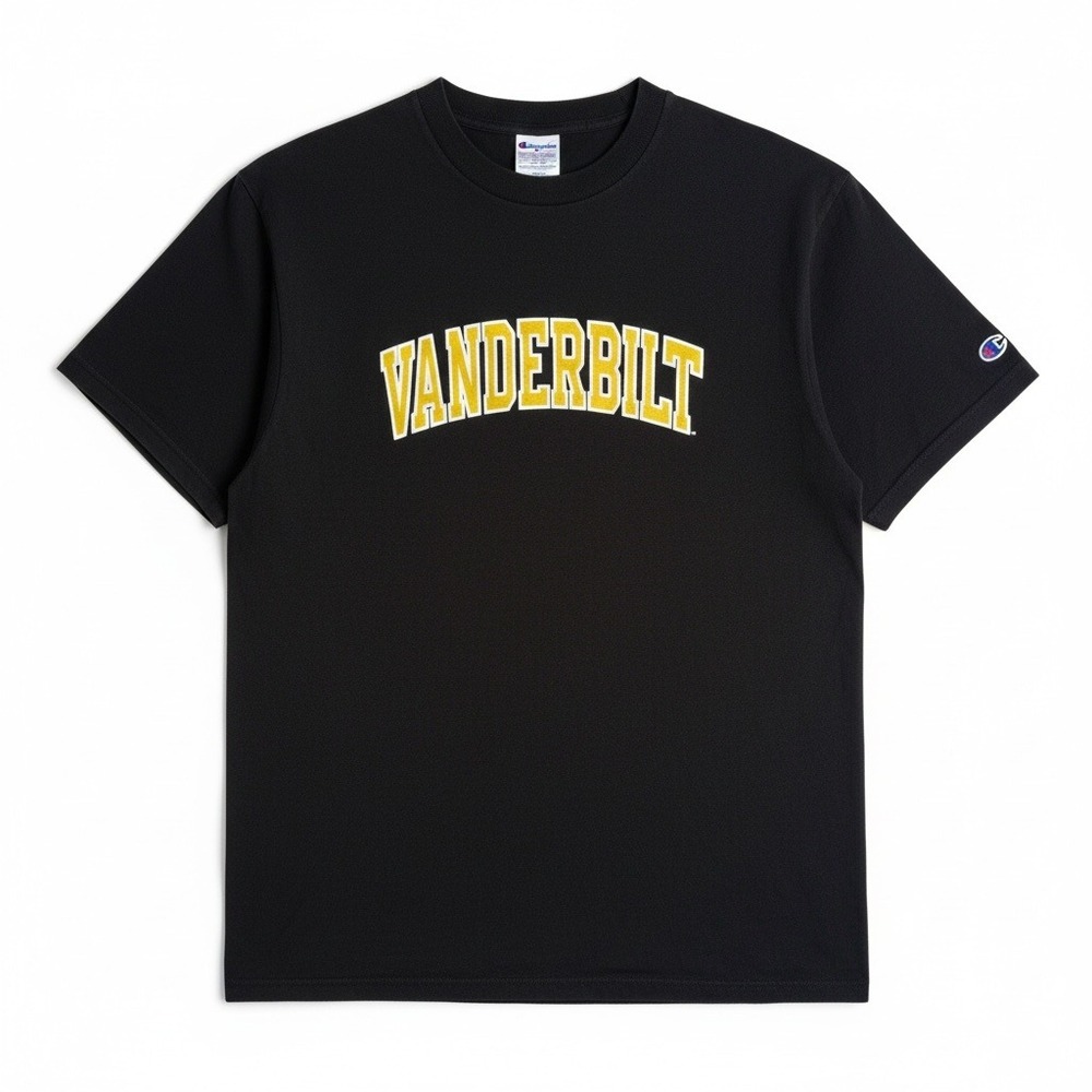 Champion‎ Y2K Vanderbilt Black Short Sleeve T-Shirt Mens Size Large NCAA